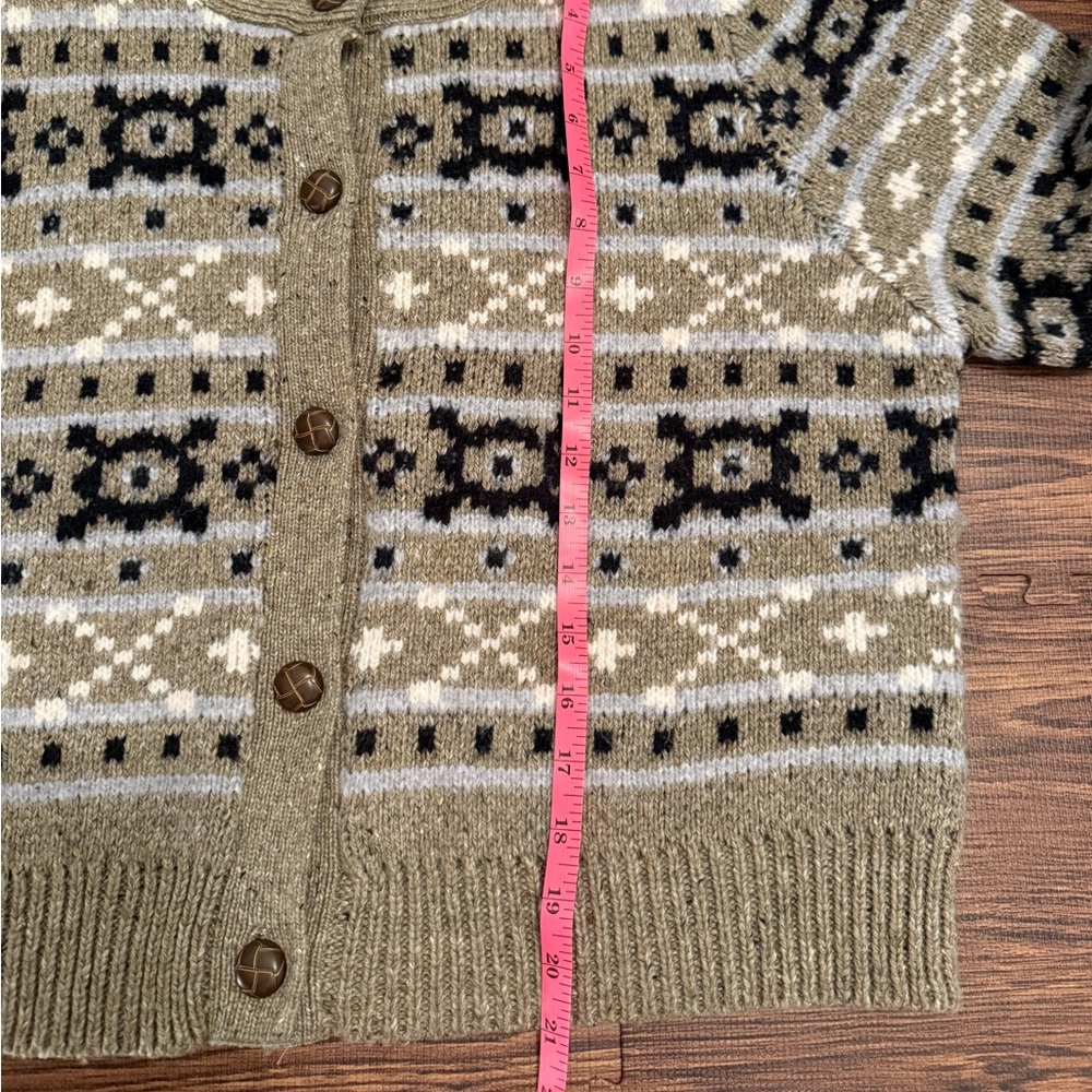 Marled Black, Cream, and Tan Patterned Cardigan | L - Picture 8 of 13